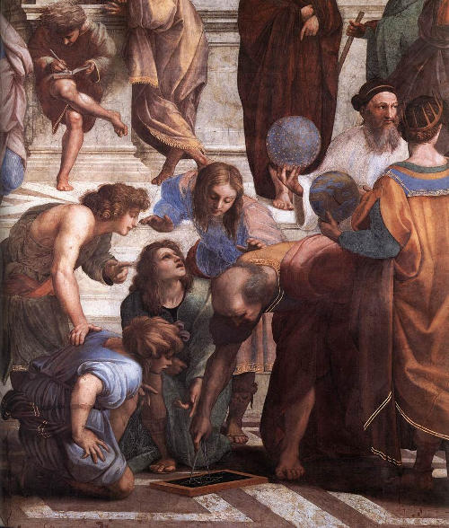Raphael, The School of Athens, Plato and Aristotle Detail, 1509